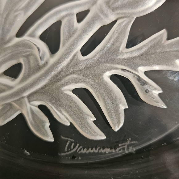 Vinardi Etched Poppy Crystal Art Plate Yamamoto - Picture 6 of 9